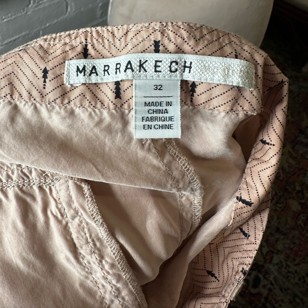 NWT Anthropologie Marrakech Nude Lightweight Tie Front Pants - Picture 15 of 16